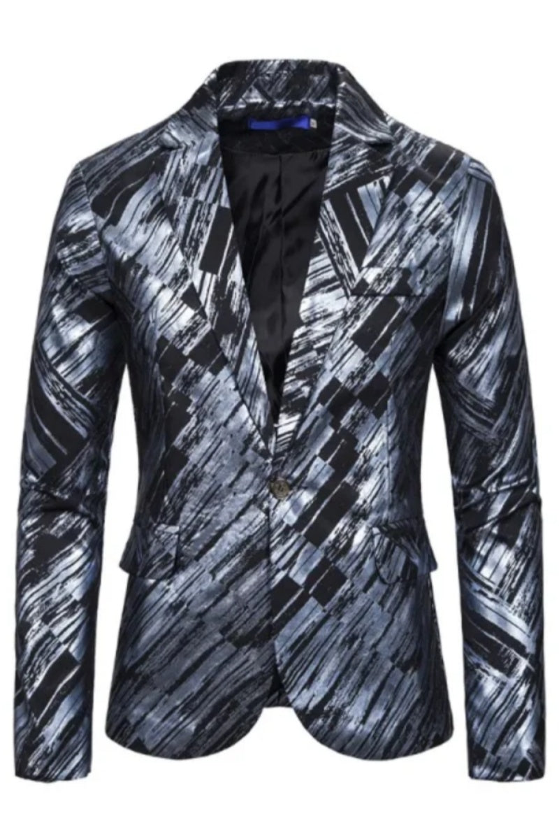 Modern Men‘s One Button Stylish Printing Jacket