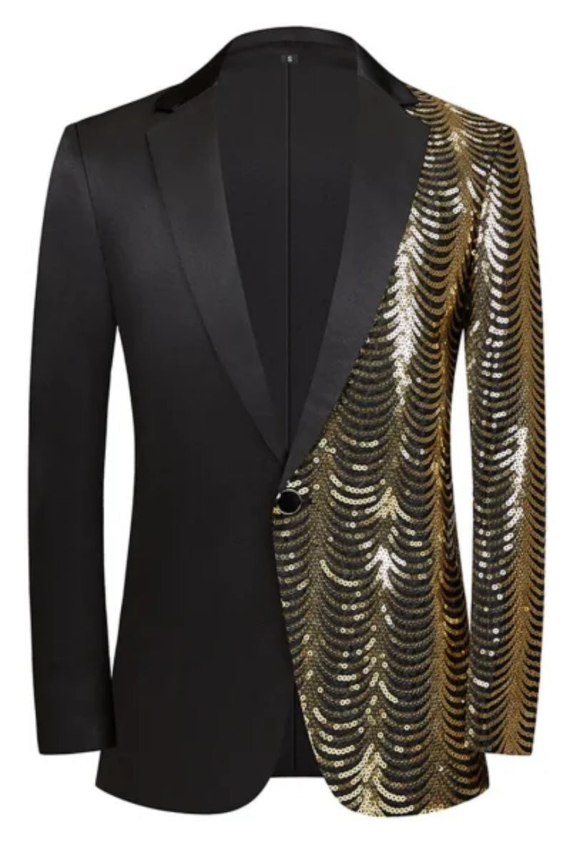 Stylish Luxury Sequins Shawl Lapel Men's Blazer