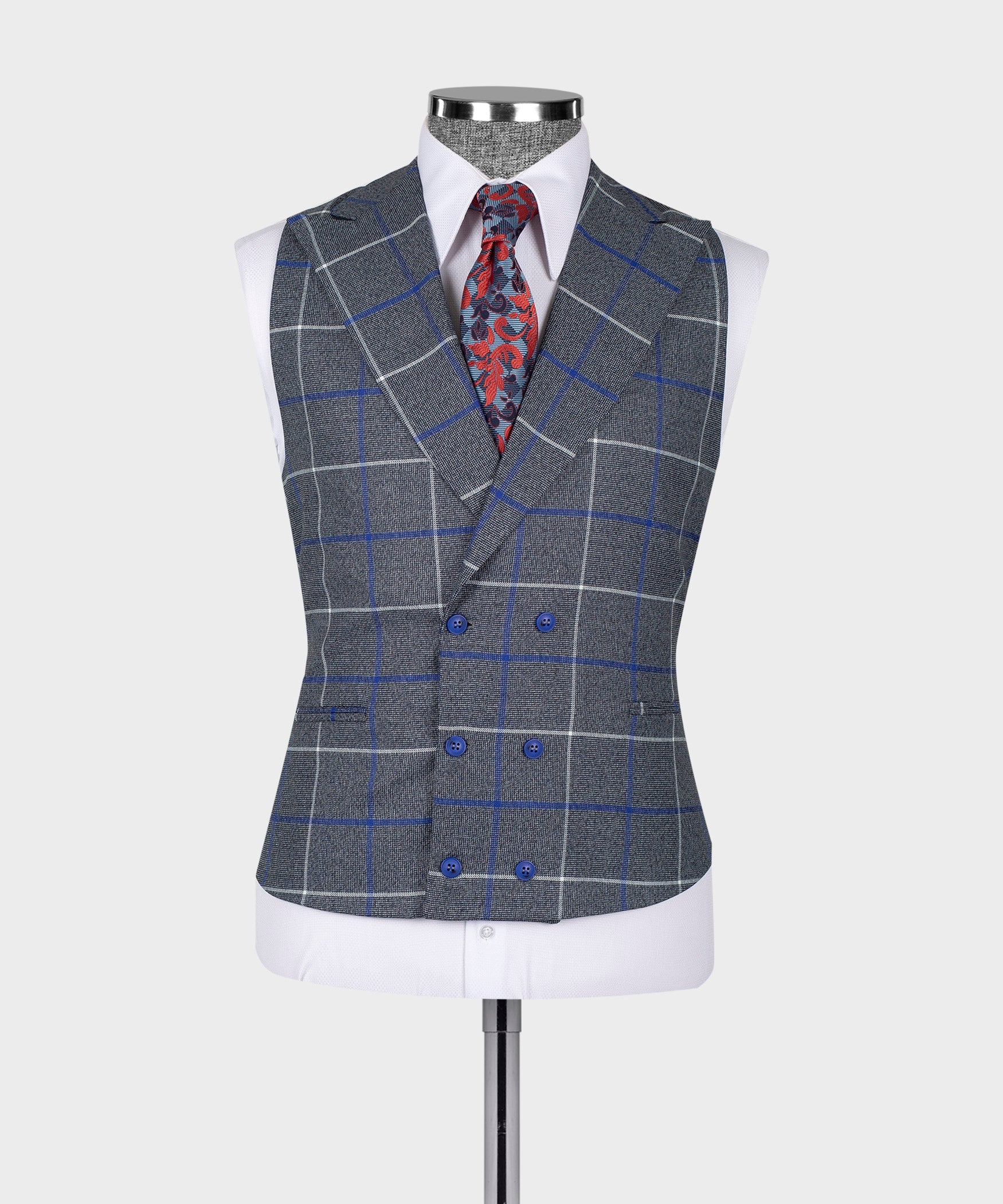 Stylish Gray Peaked Lapel 3 Pieces Formal Men Suits