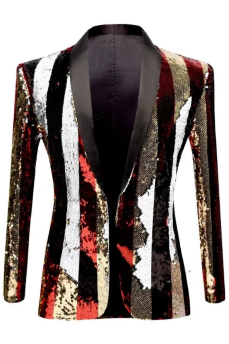 Formal Stripes Sequins Sequins Men's Jacket