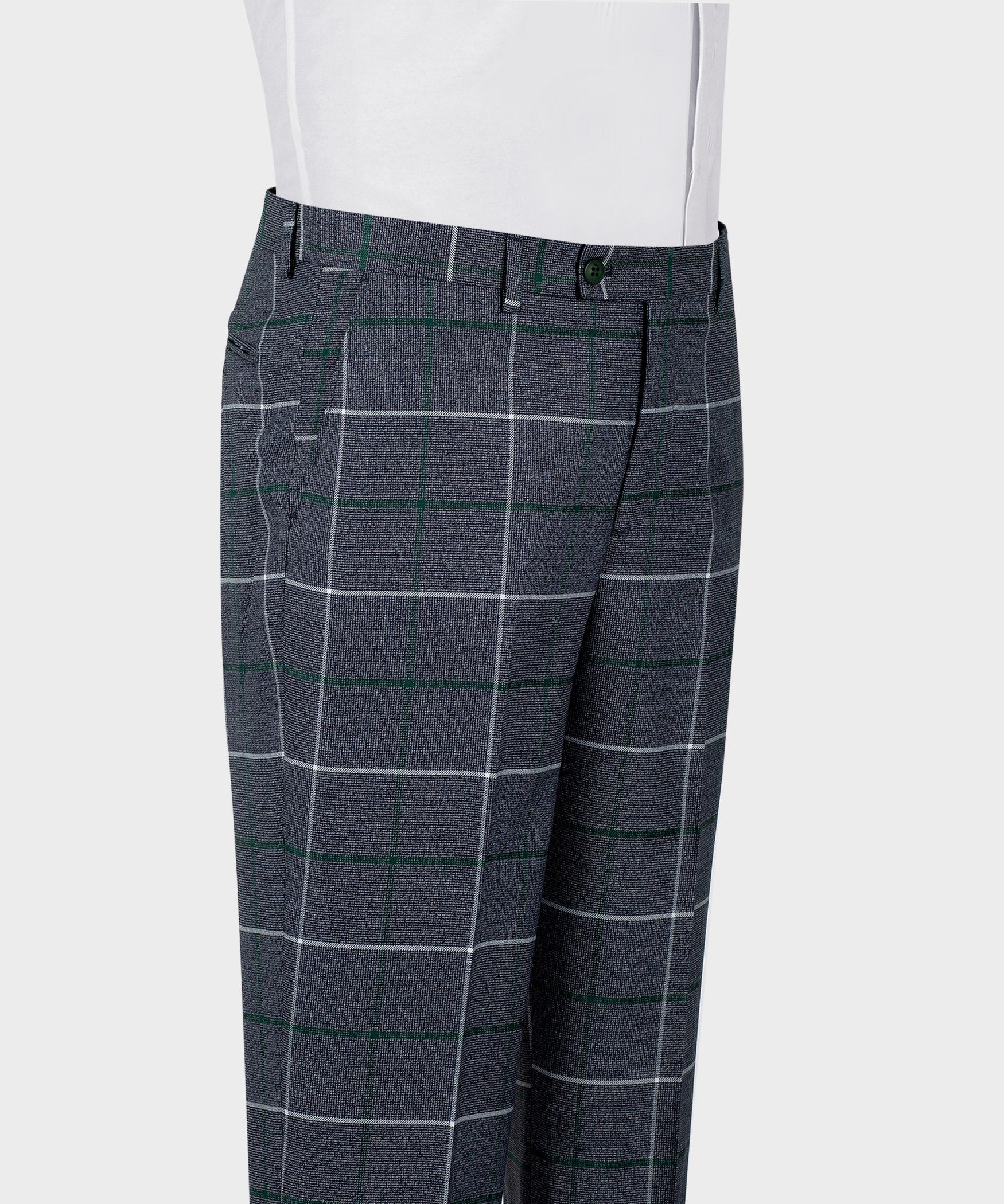 Close Fitting Gray Plaid One Button Business Men Suits