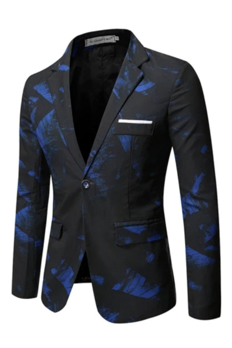 Stylish Men Patterning Printed Slim Fit Jacket