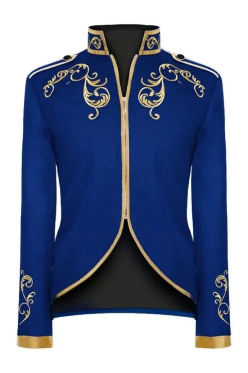 Punk Retro Tailcoat Prince Gold Embroidery Blazer