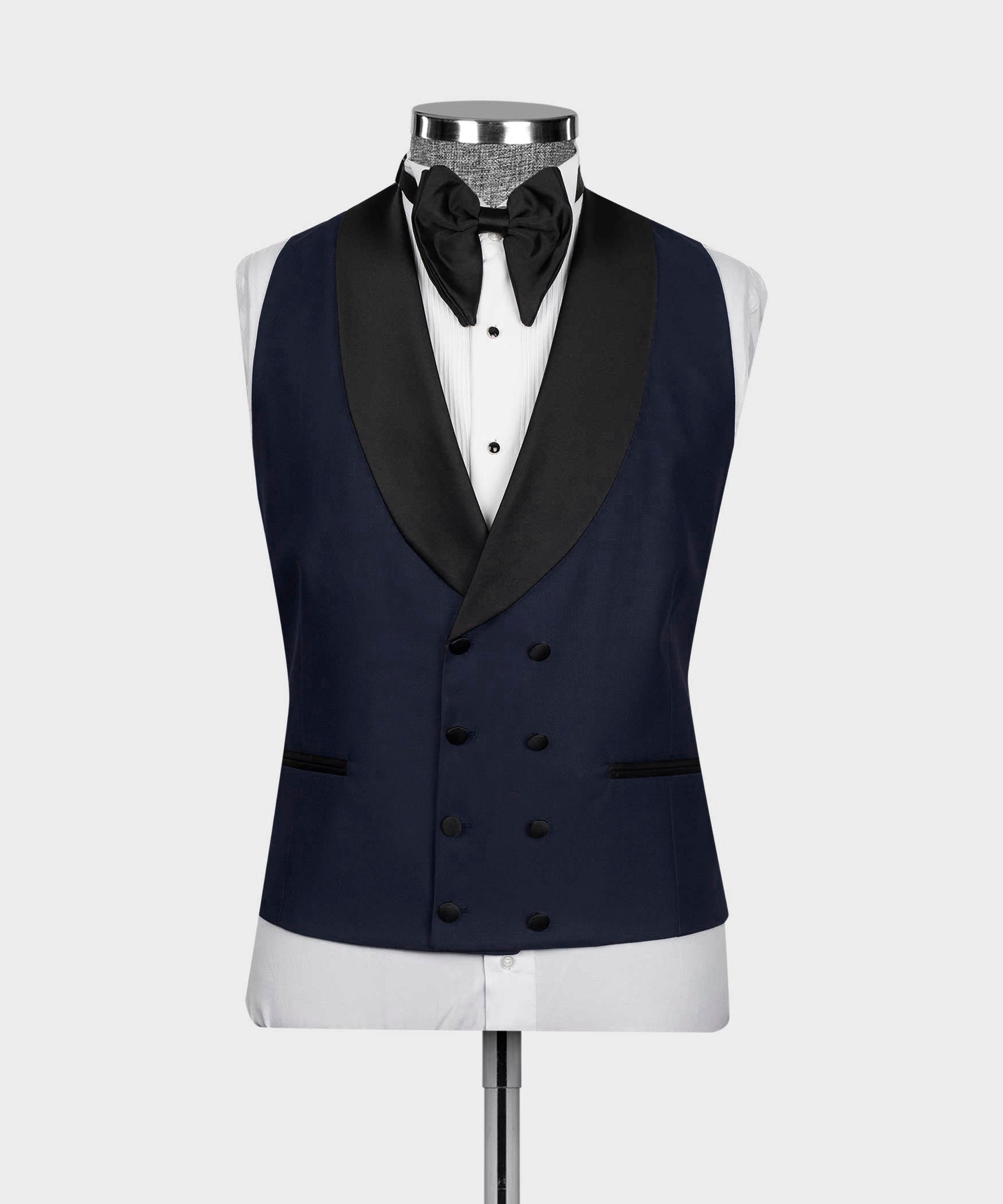 3 Pieces Modern Dark Blue Glamorous Slim Fit Wedding Men Suits