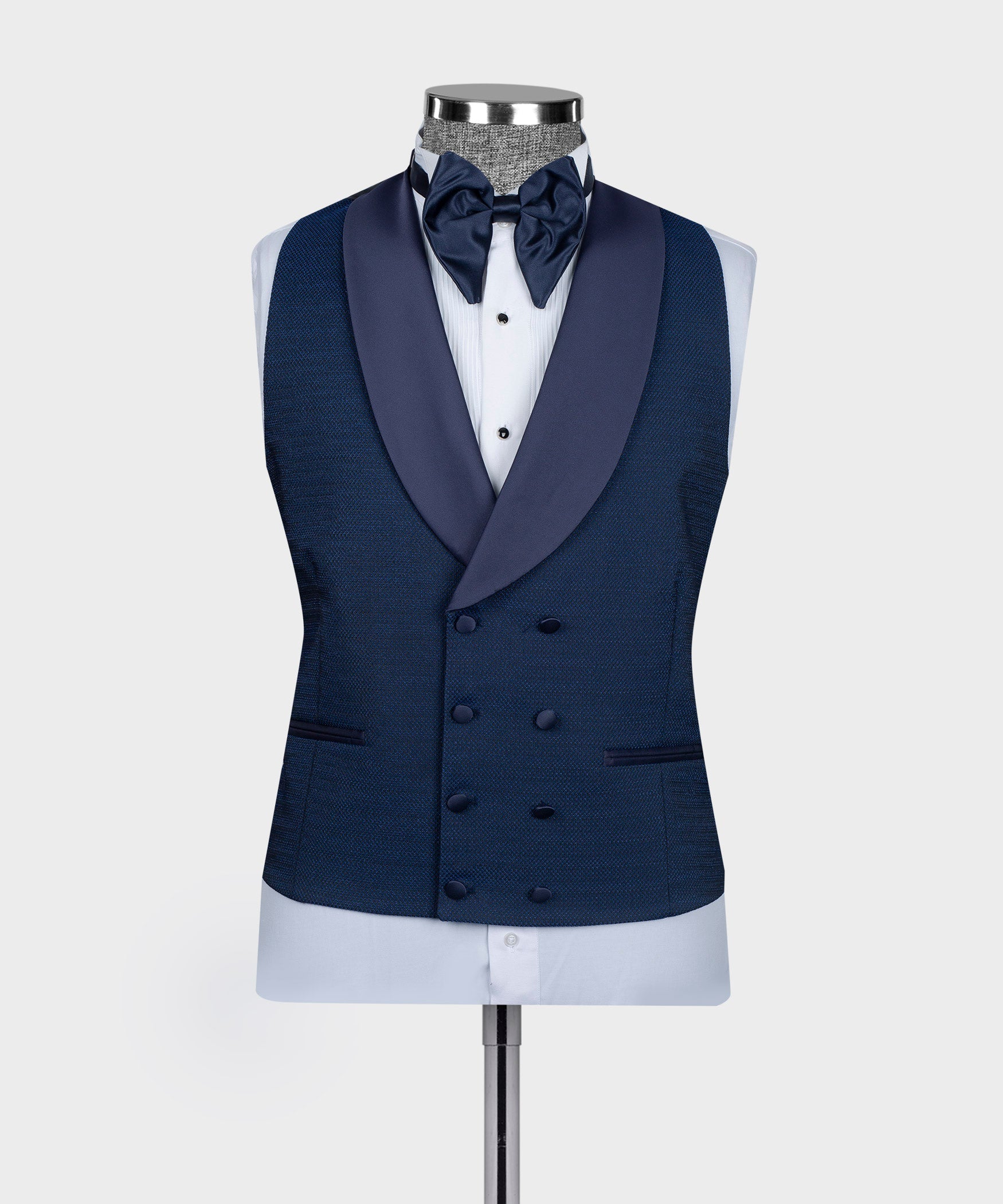 Dark Blue Simple Shawl Lapel 3 Pieces Men's Wedding Suits