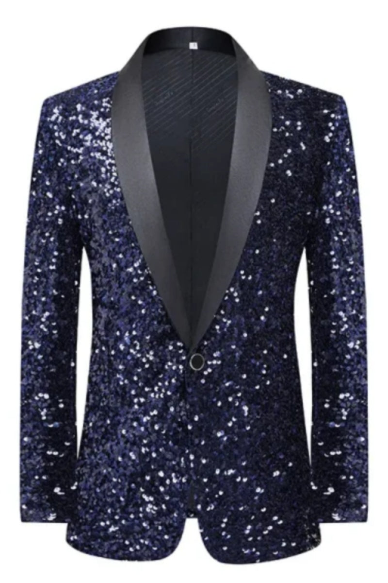 High Quality Shiny Sequin Slim Fit Men Blazer