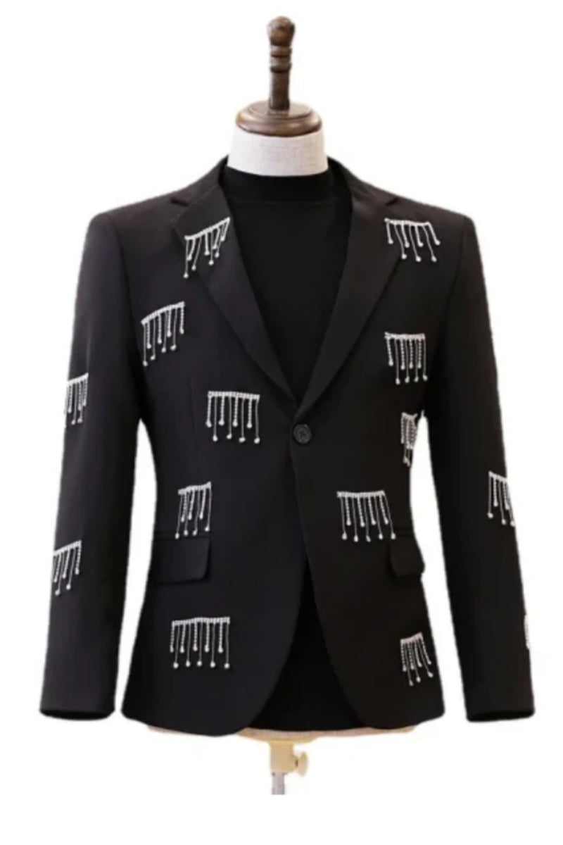 Modern Host Shiny Rhinestones Men's Blazer
