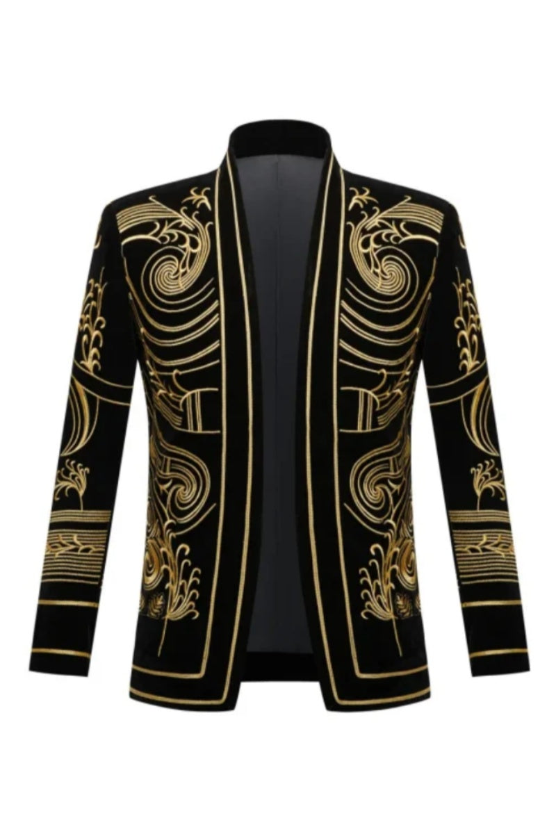 Stylish Velvet Embroidery Men Blazer