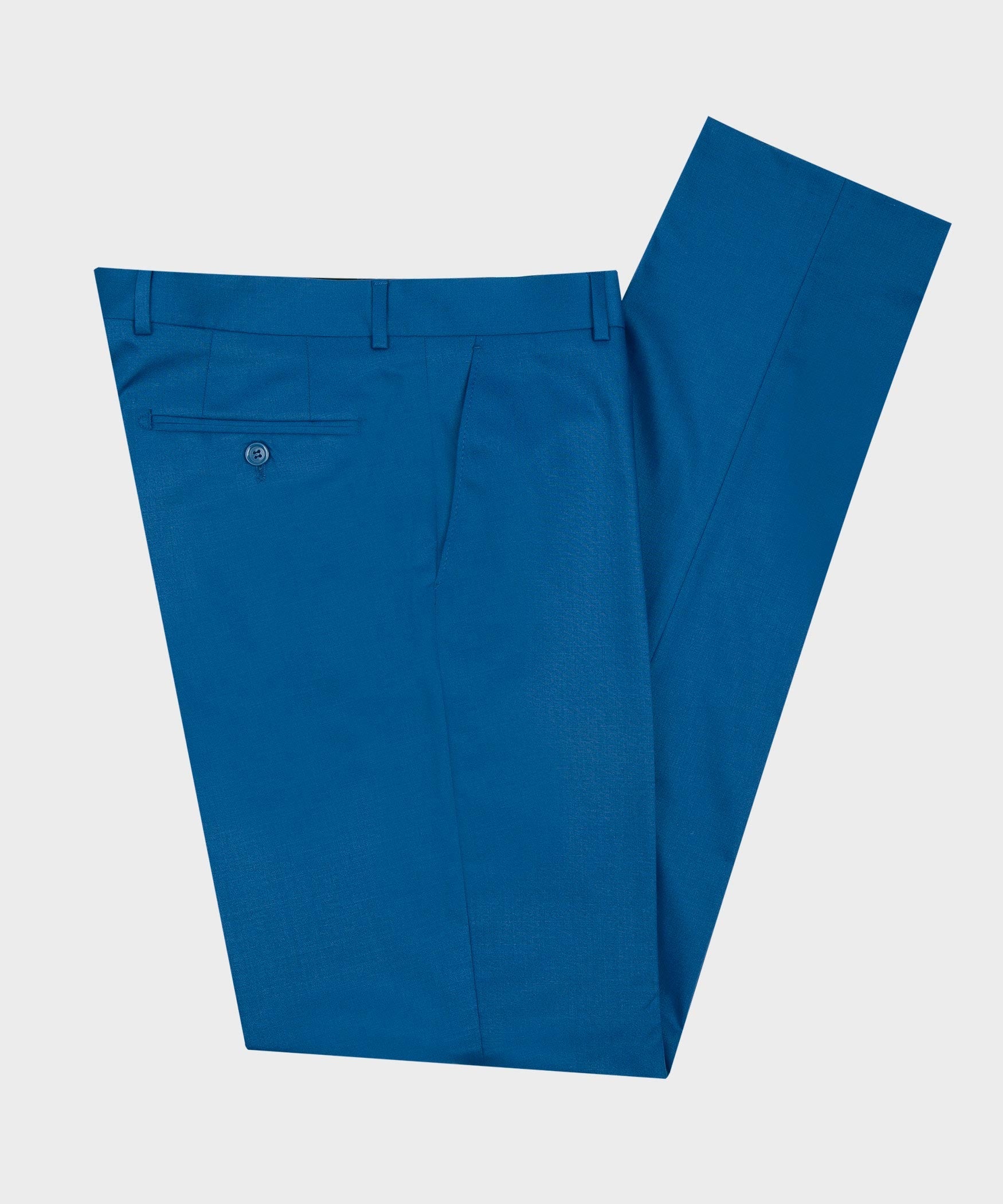 Classic Blue Double Breasted Slim Fit Prom Suits For Men