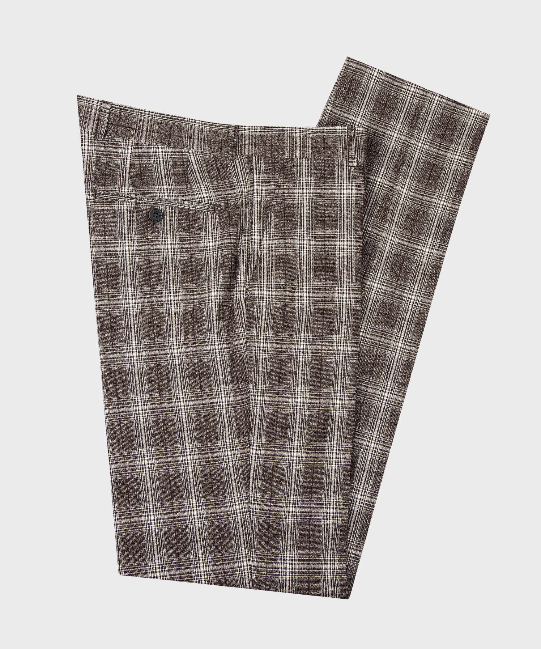 New Arrival Light Brown Plaid Double Breasted Men Suits