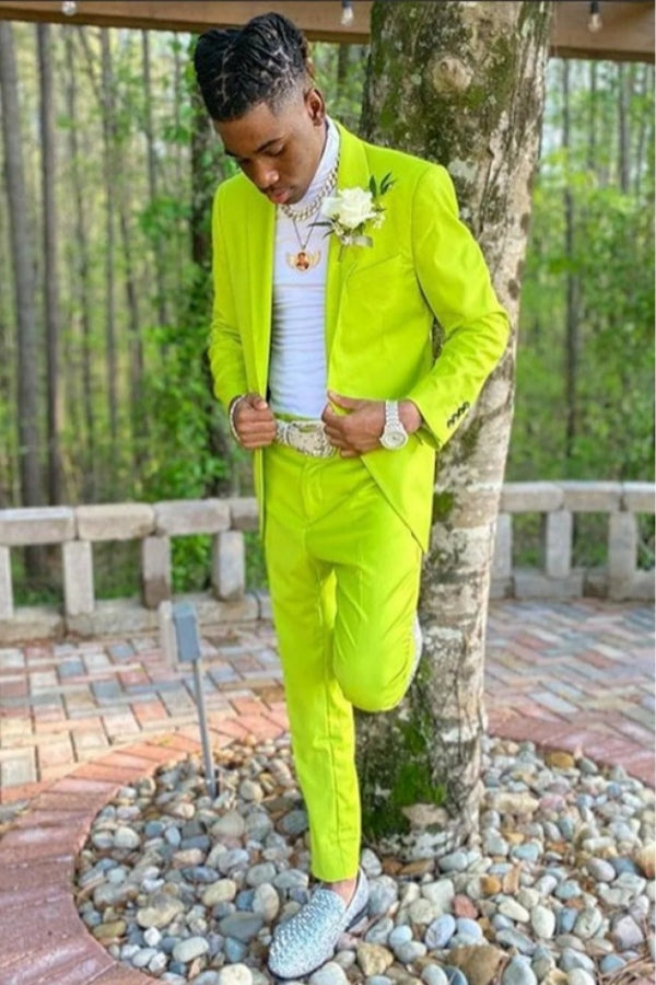 Gentle Green Notched Lapel Prom Suits For Men