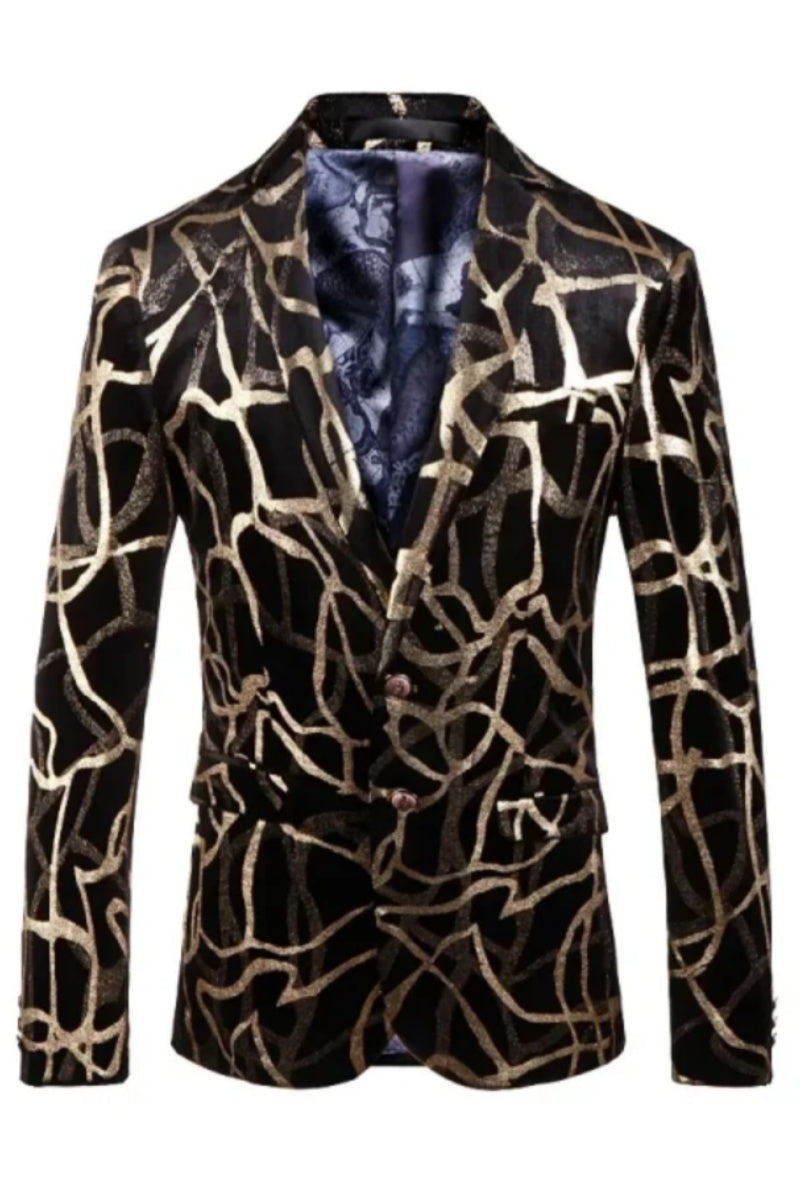 Black And Gold Printed Men’s Jacket