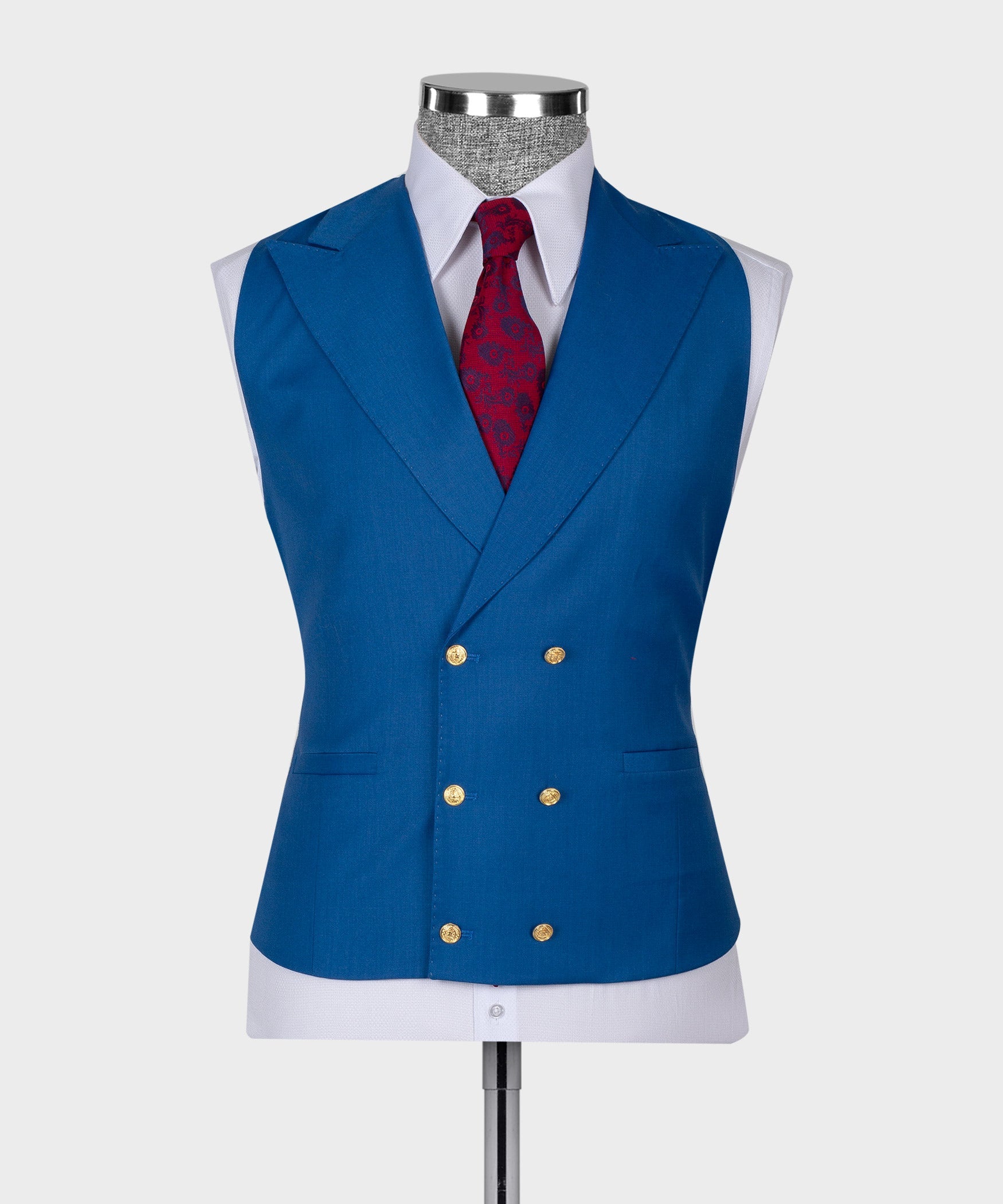 Sapphire Blue 3 Pieces Peaked Lapel Prom Suits For Men