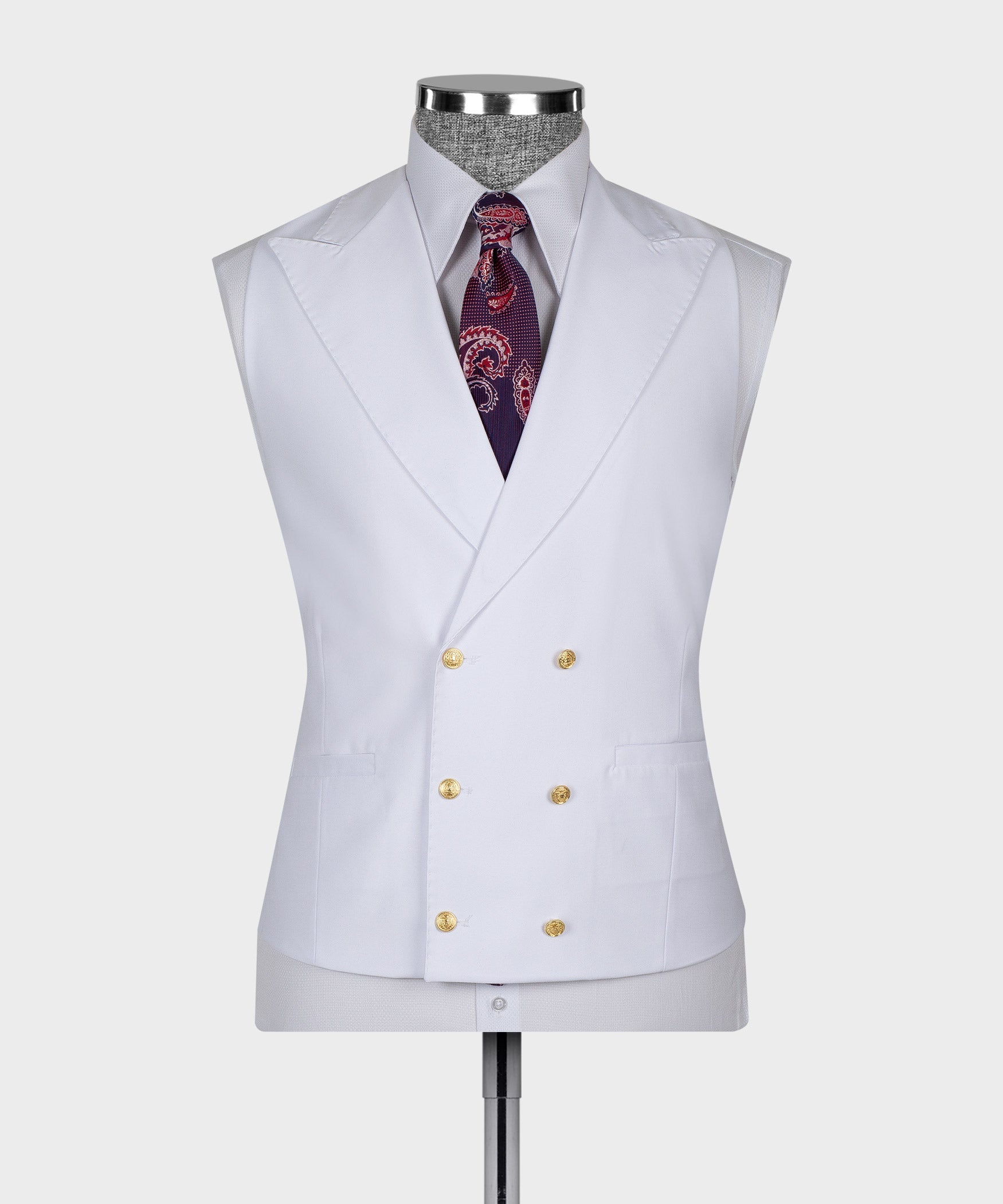 White New Arrival Peaked Lapel Business Suits With  Waistcoat