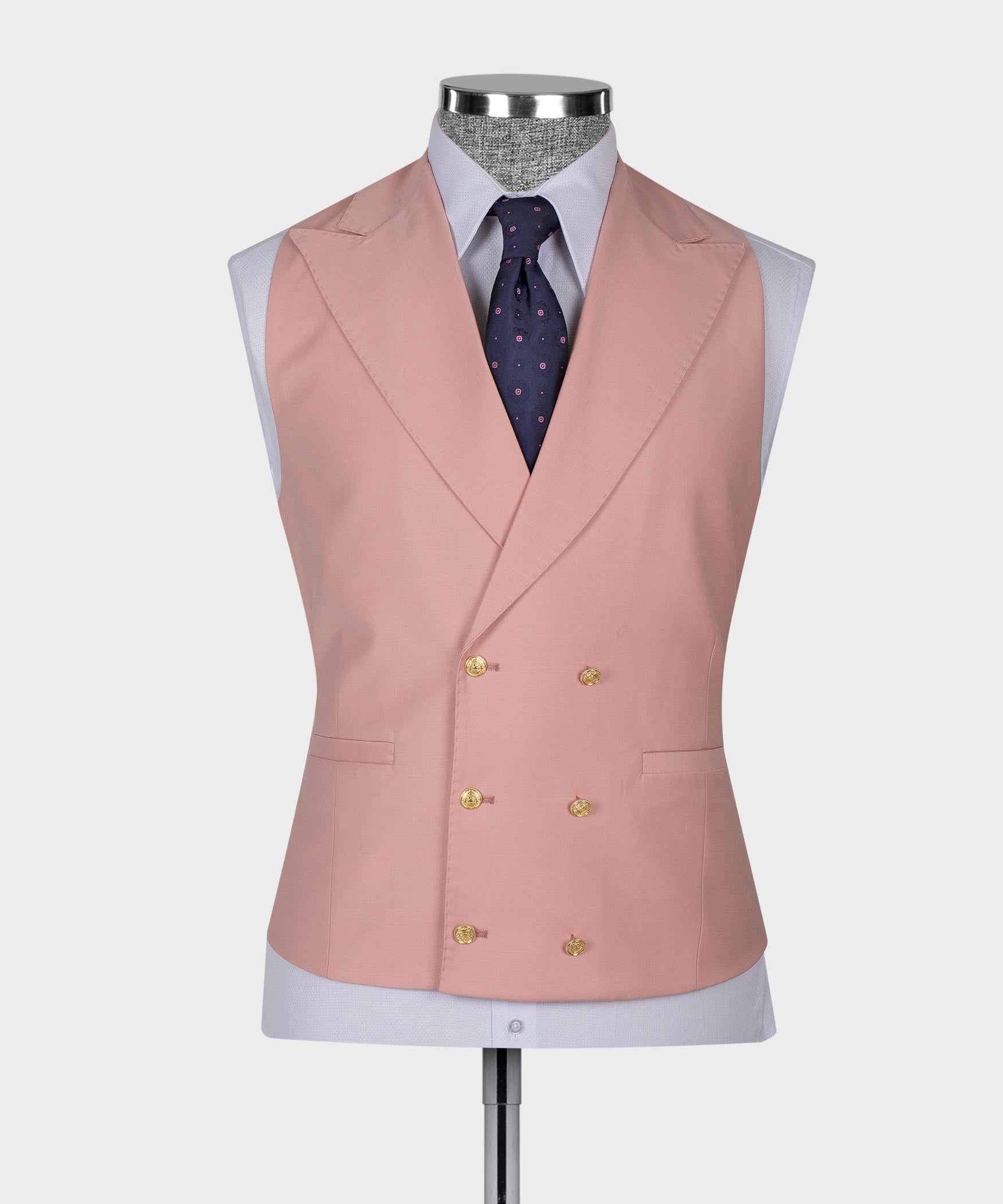 Newest Pink Peaked Lapel 3 Pieces Chic Prom Men Suits