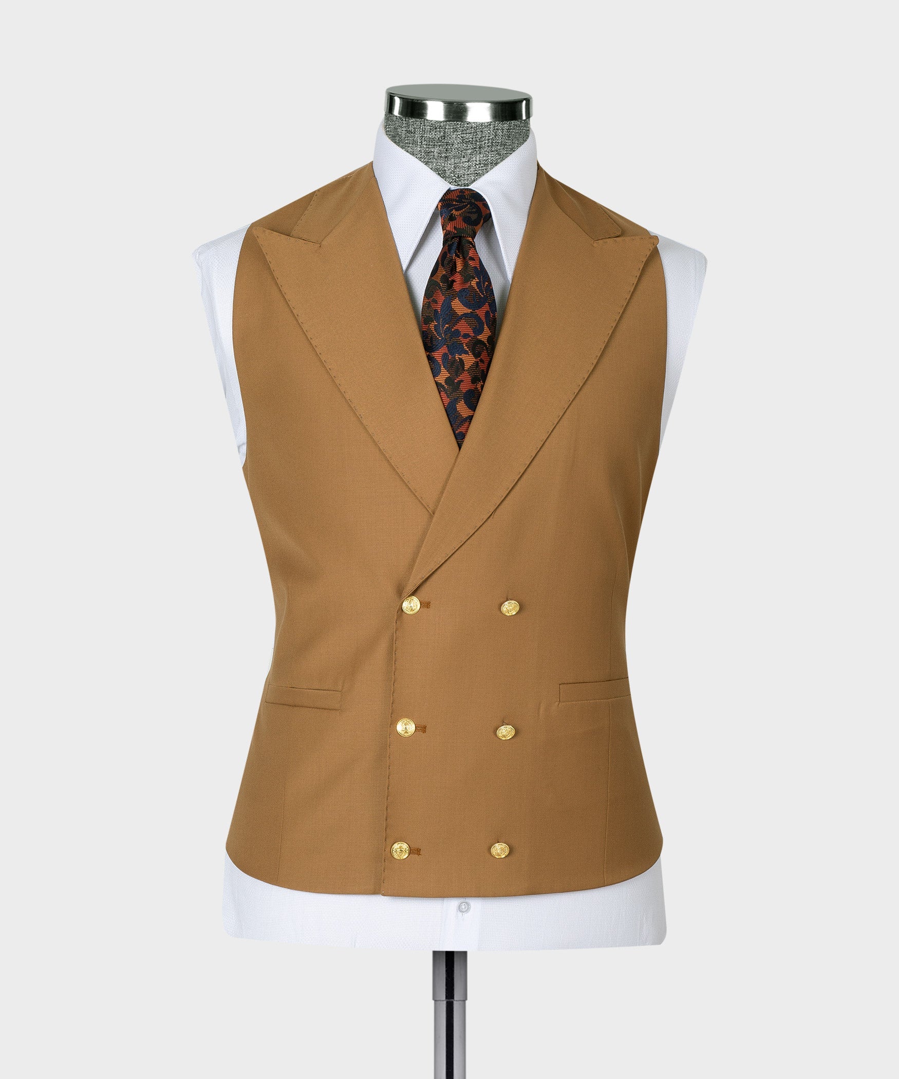Brown New Set Peaked Lapel Prom Suits With Waistcoat