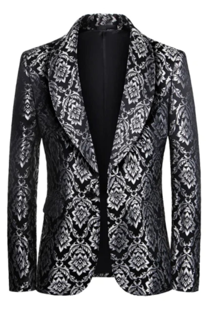 Modern Flower Printed Stylish Men's Blazers