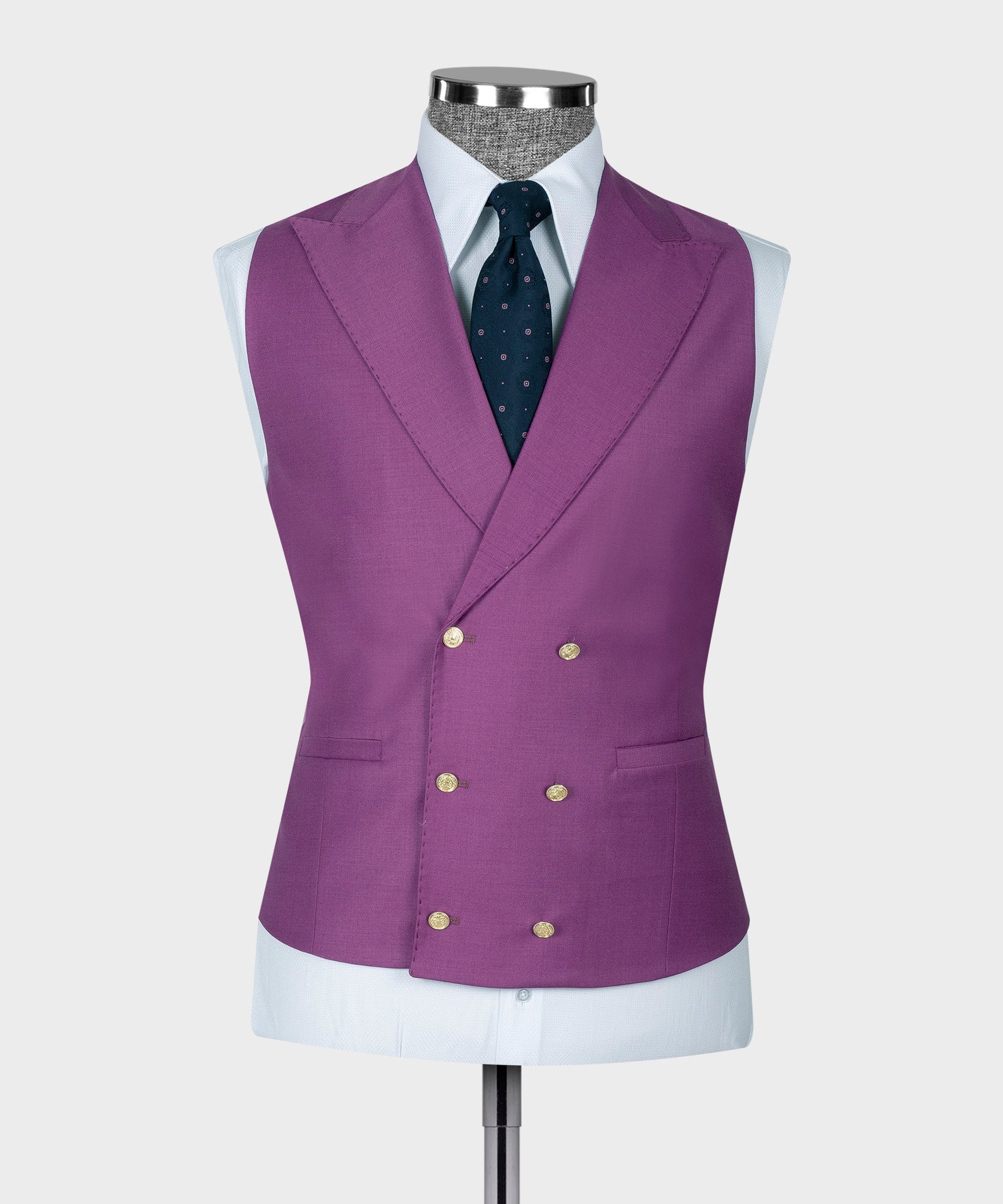 3 Pieces Violet Popular Peaked Lapel Newest Prom Suits For Men