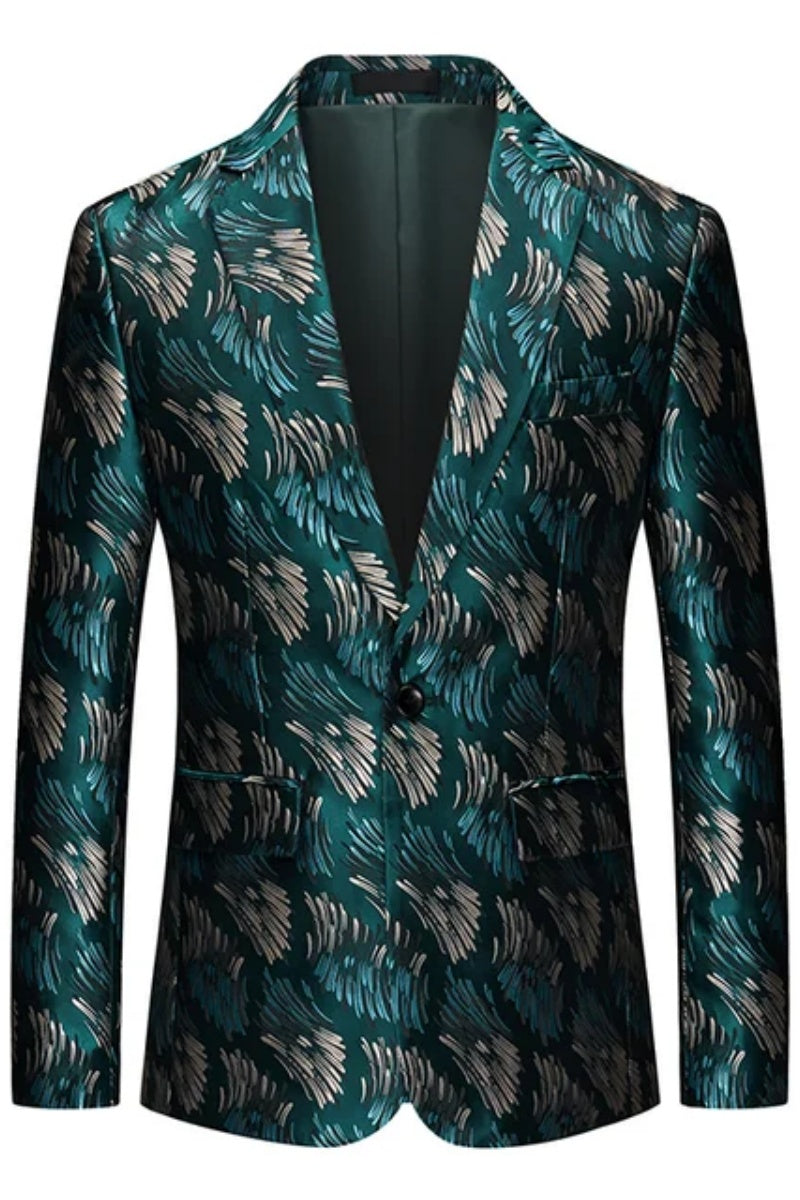 Mens Jacquard Single Button Fashion Jacket