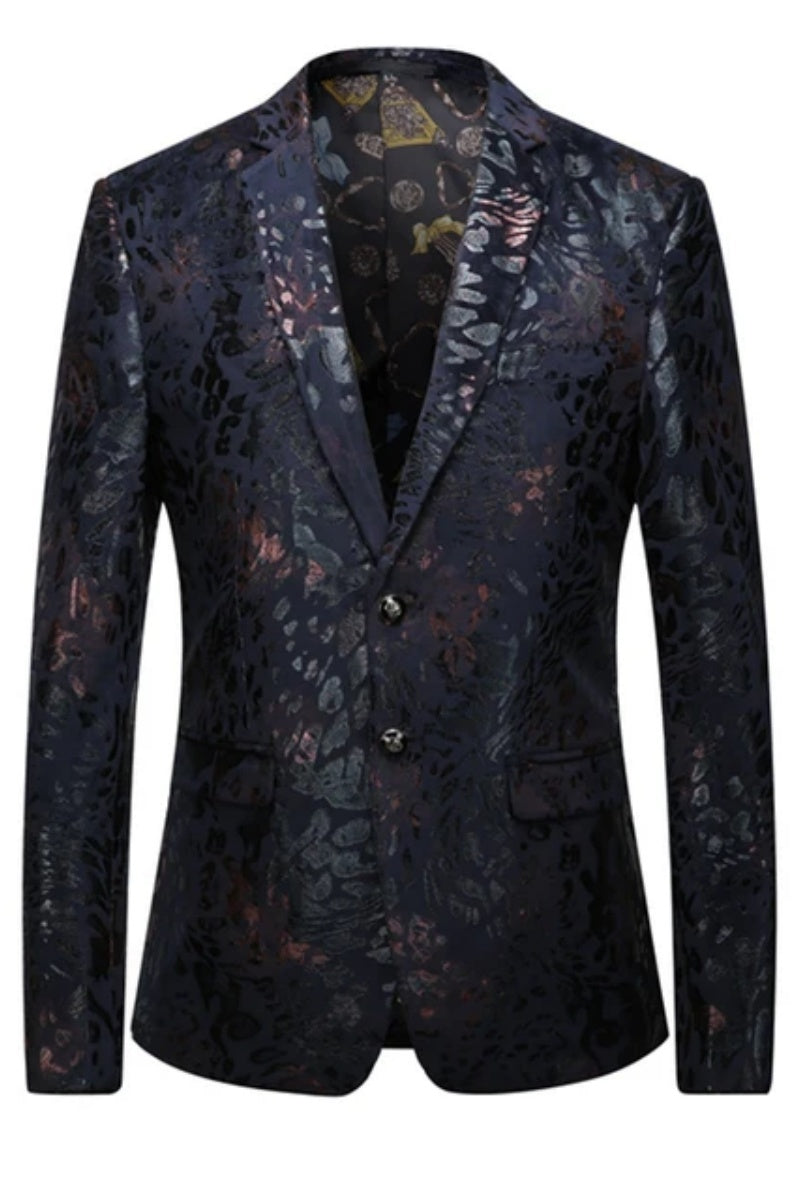 Fashion Two Buttons Jacquard Blazers For Men