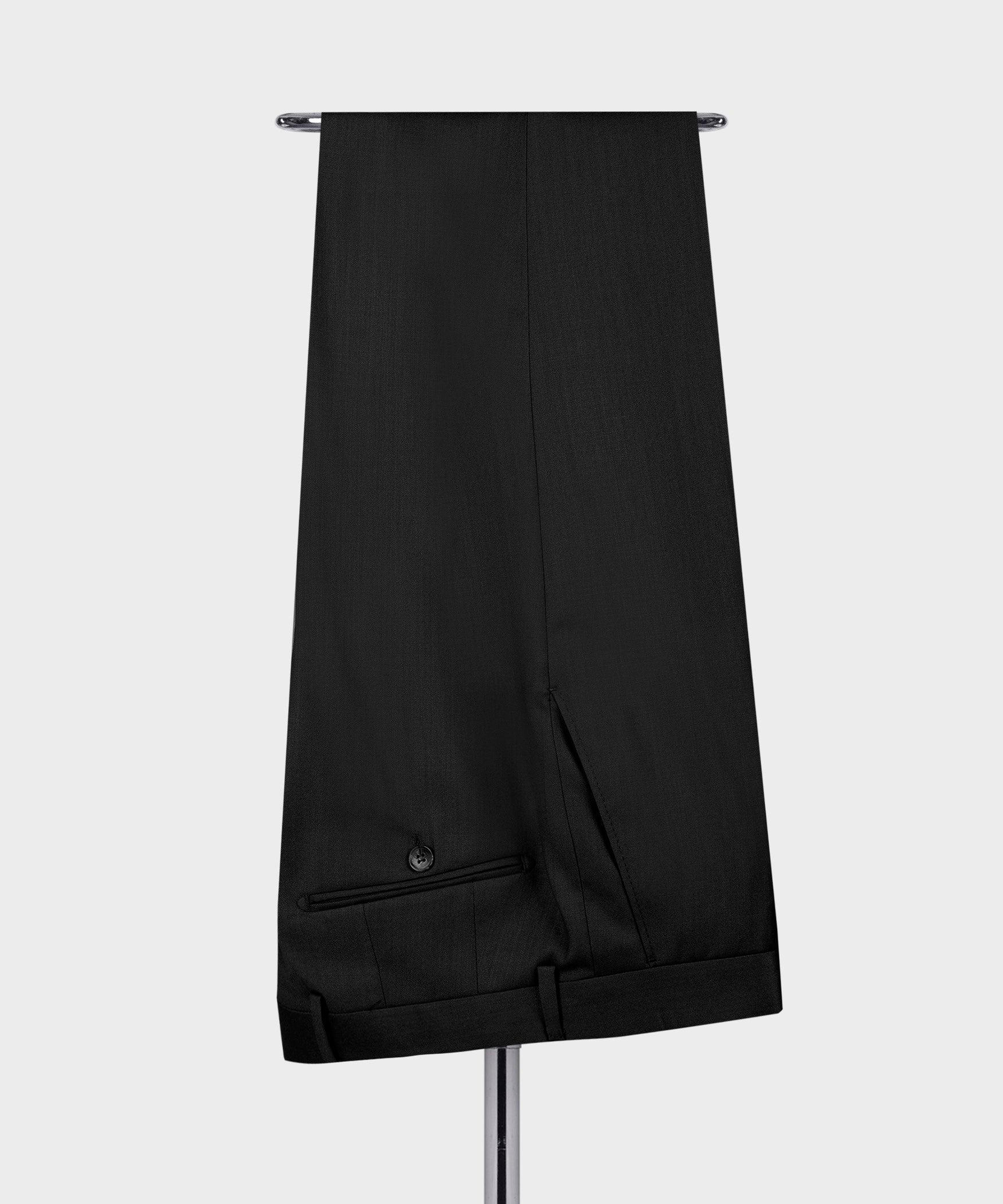 Black Double Breasted Business Suits With Three Slant Pockets