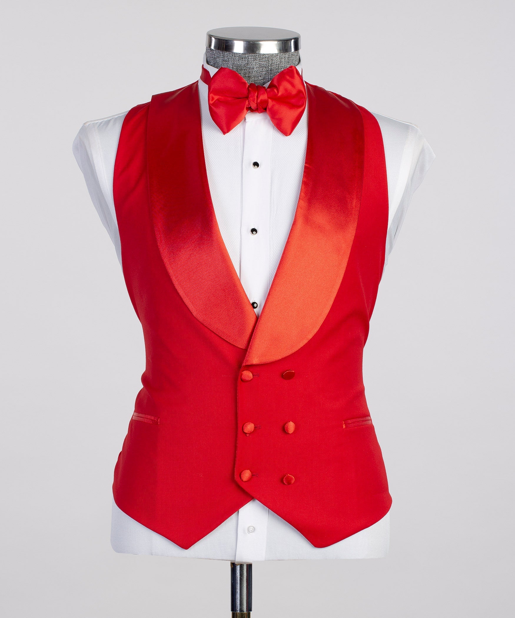 Fashion Red Shawl Lapel Newest Men Prom Suits With Waistcoat