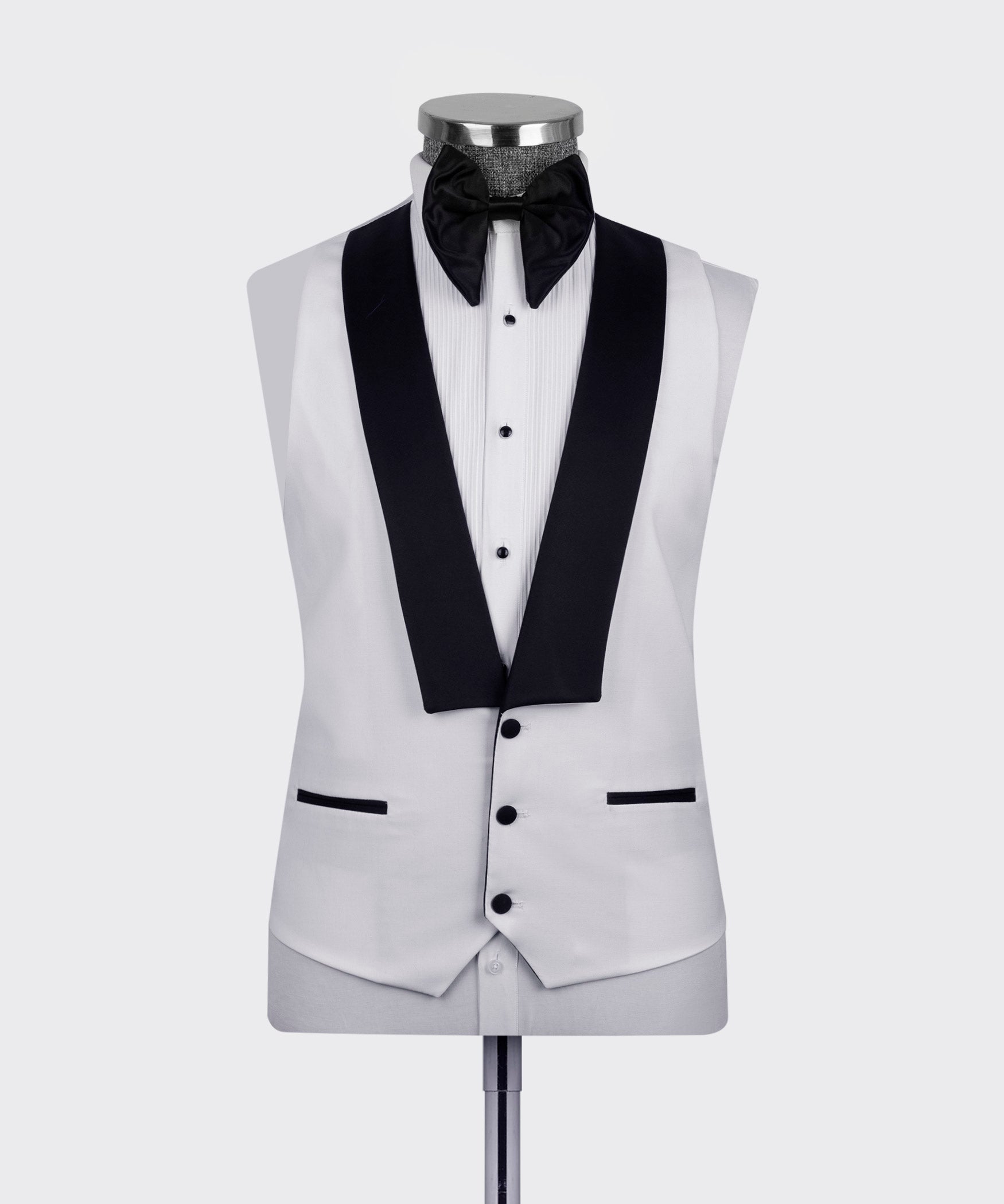 3 Pieces White Slim Fit Peaked Lapel Men's Formal Suits