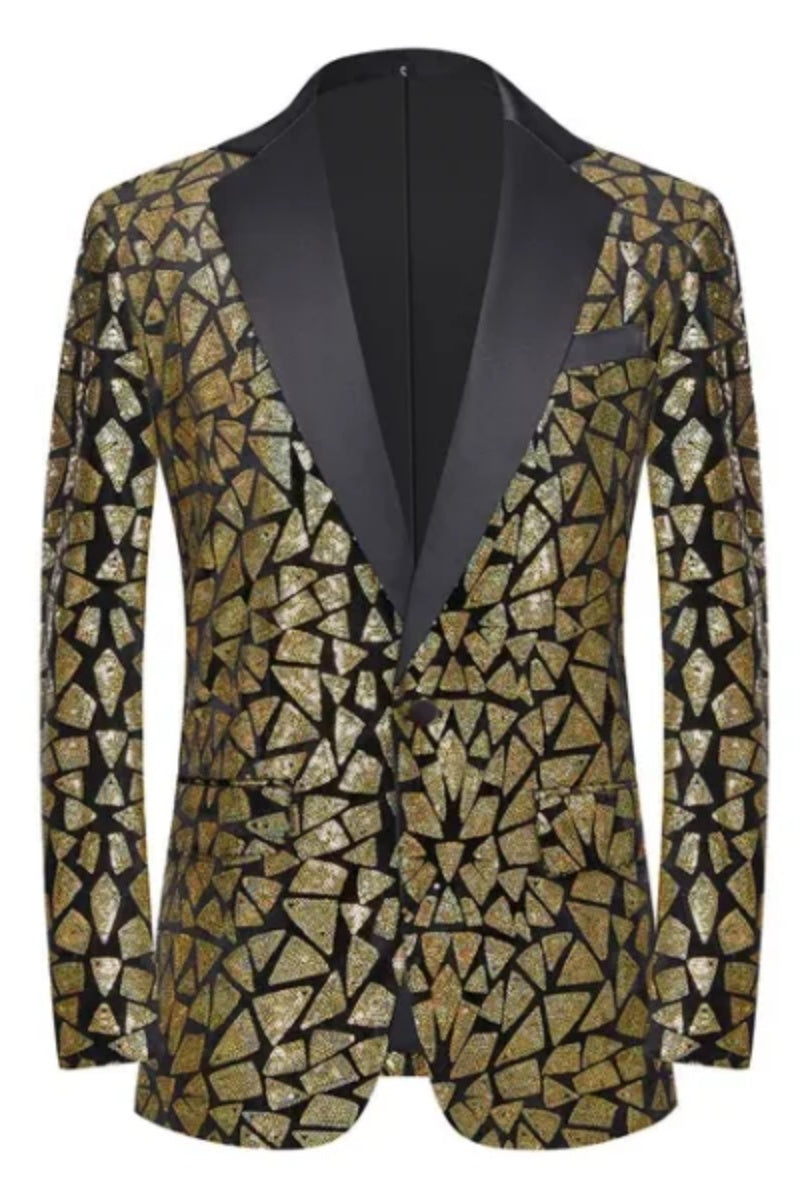 Sparkly Men’s Triangle Sequin Blazer