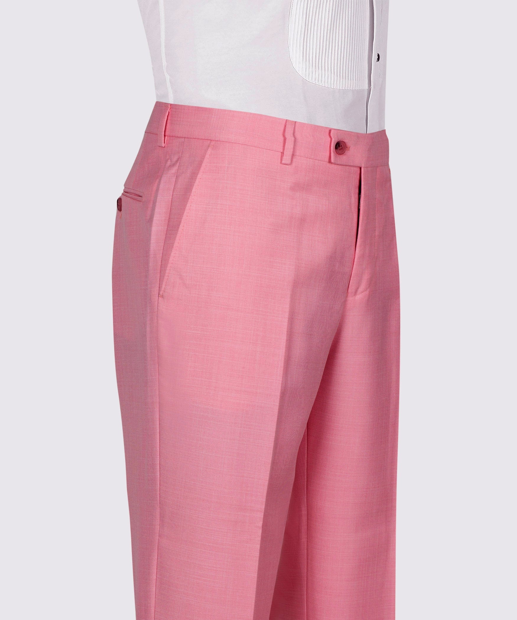 One Button Pink Peaked Lapel Prom Men Suits
