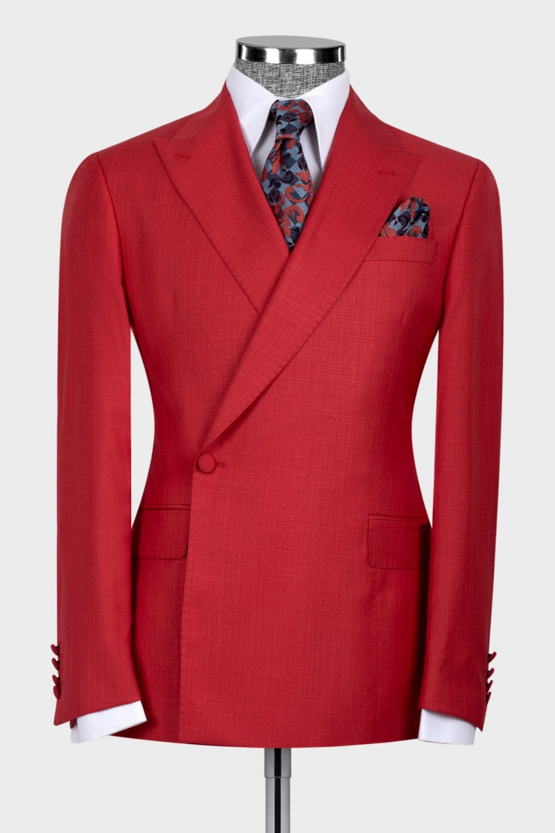 Modern Red New Set Slim Fit Prom Suits For Men