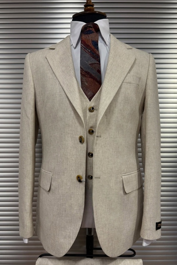 New Arrival Off-White Slim Fit Business Suits For Men