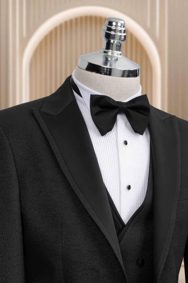 New Arrival Classic Black 3 Pieces Slim Fit Wedding Suits For Men