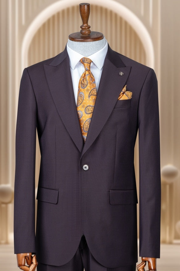 Glamorous Chocolate Pinstriped Big And Tall Business Men Suits