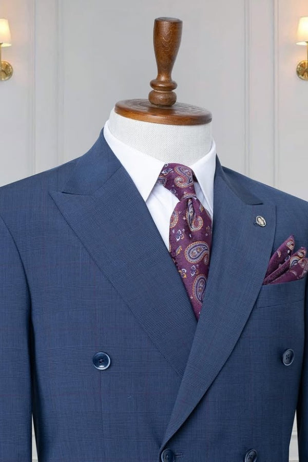 Formal Navy Blue Double Breasted Best Fitted Business Suits