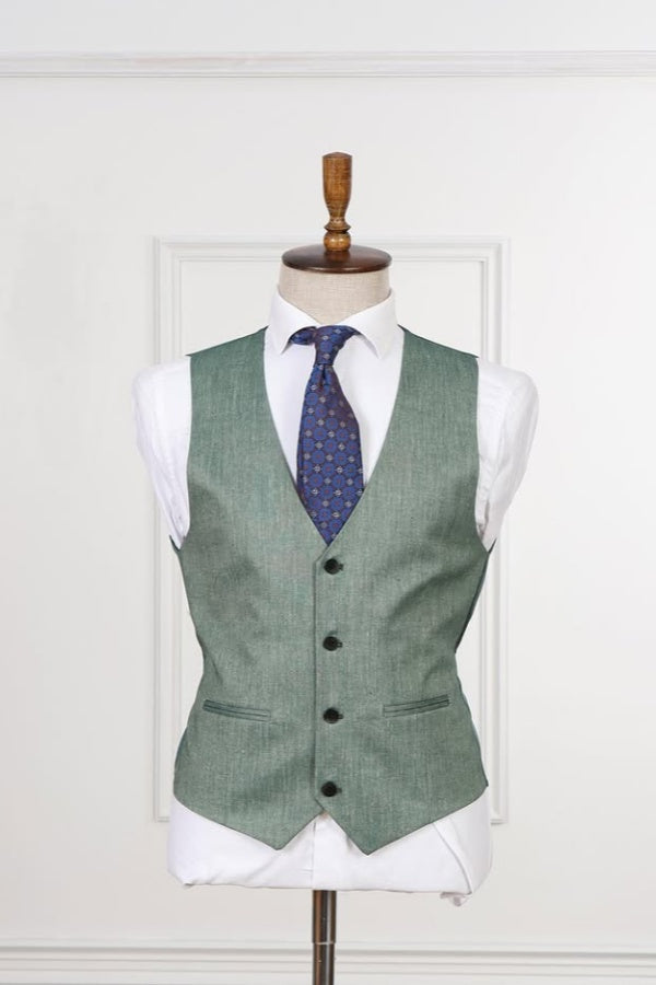 Glamorous Light Grayish-green 3 Pieces Business Suits For Men