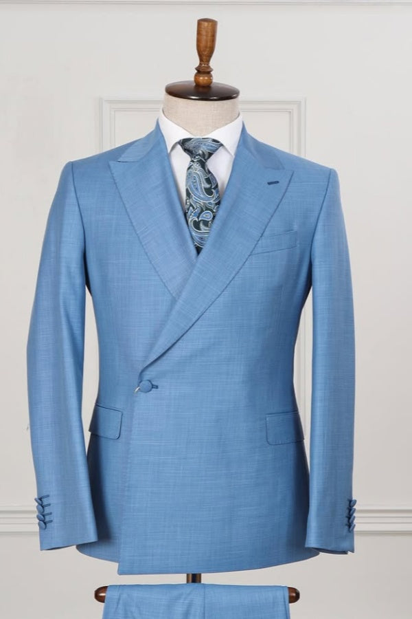 Popular Sky Blue Bespoke Business Men Suits