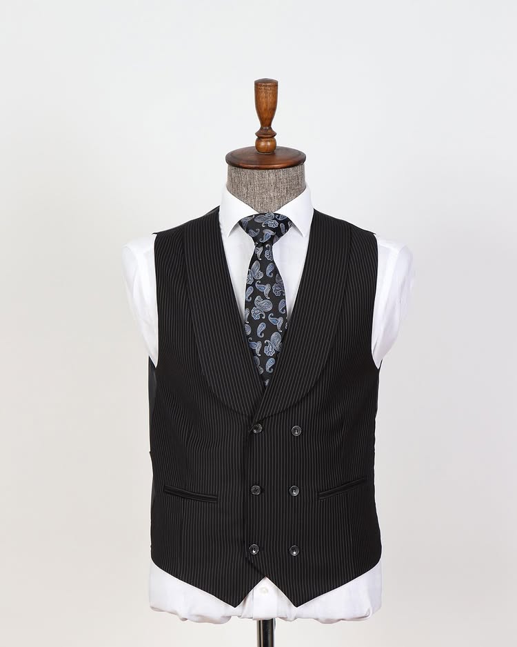 Fashion Black Pinstripe Classic Formal Suits For Men