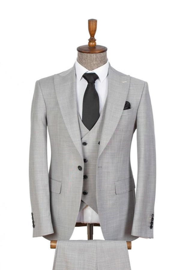 Classic Gray 3 Pieces Newest Bespoke Close Fitting Business Men Suits