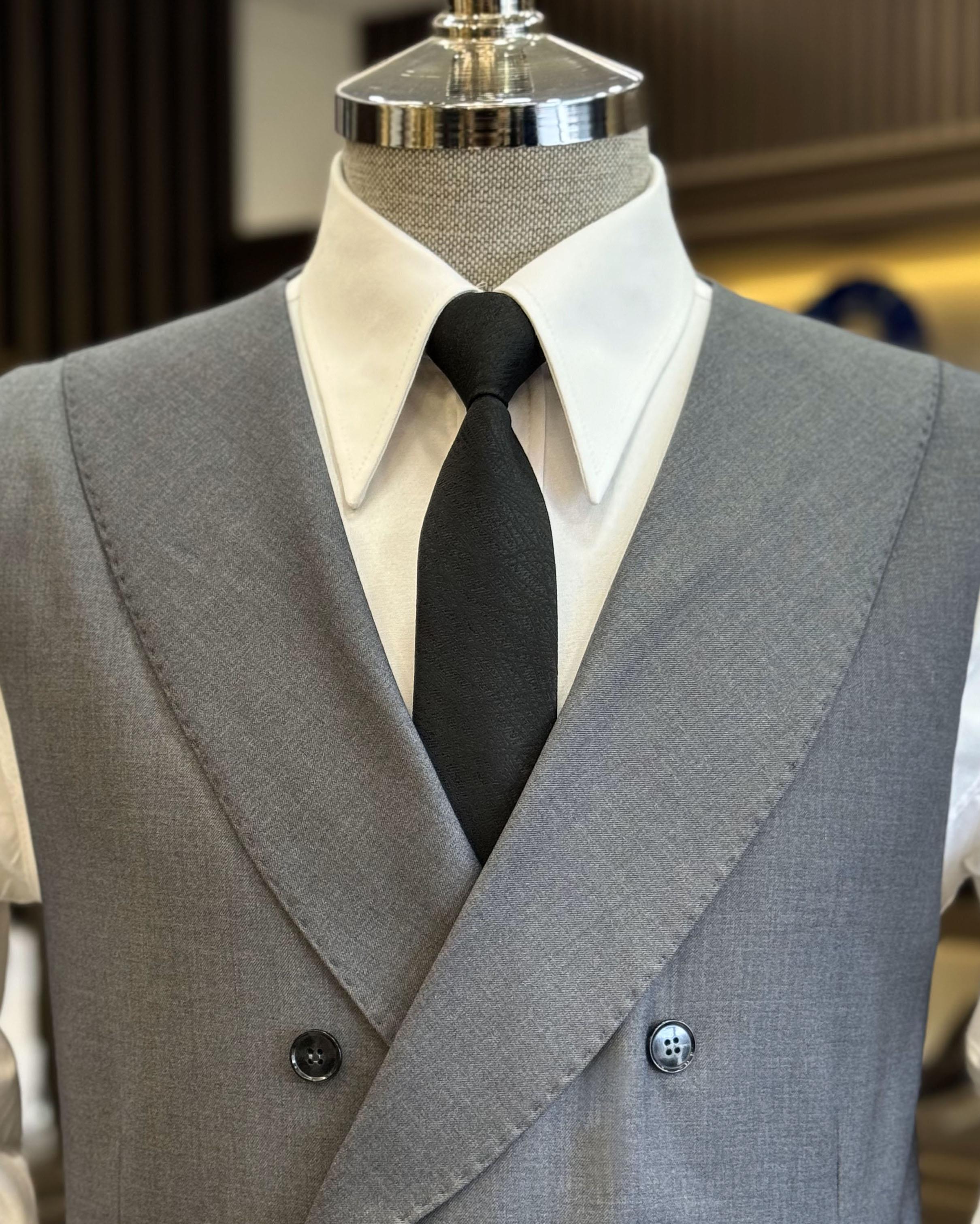 Modern Gray Newest Waistcoat With Pants