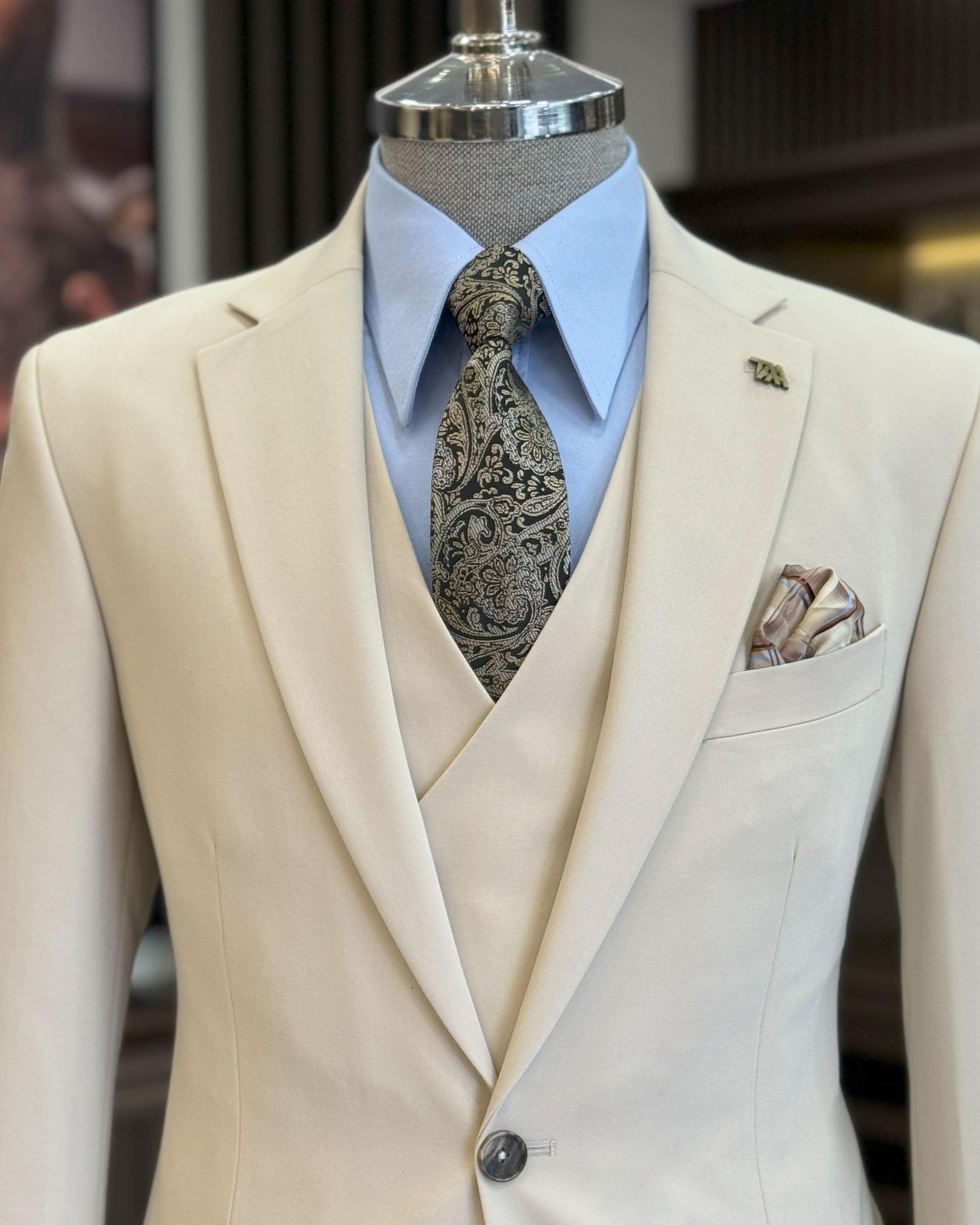 Formal Beige 3 Pieces Men’s Business Suits