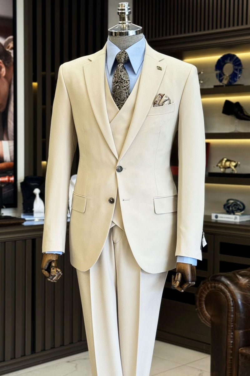 Formal Beige 3 Pieces Men’s Business Suits