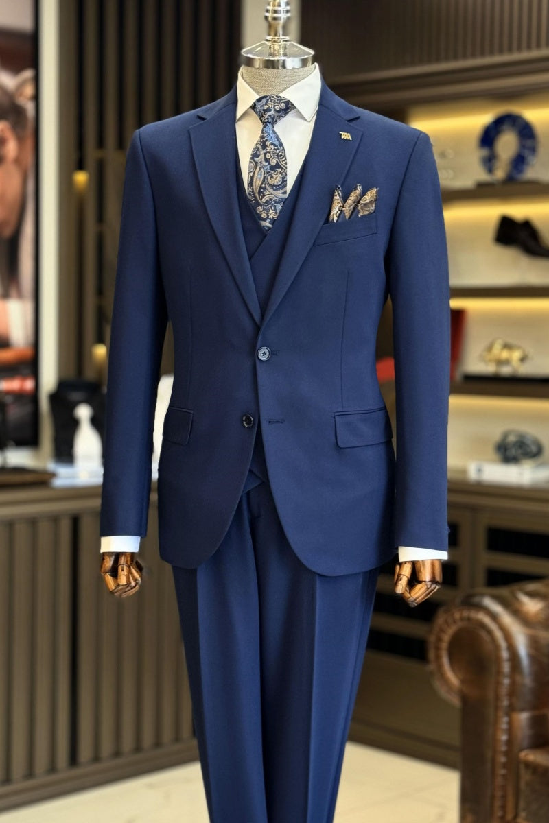 Dark Blue Chic Slim Fit Men’s Formal Suits