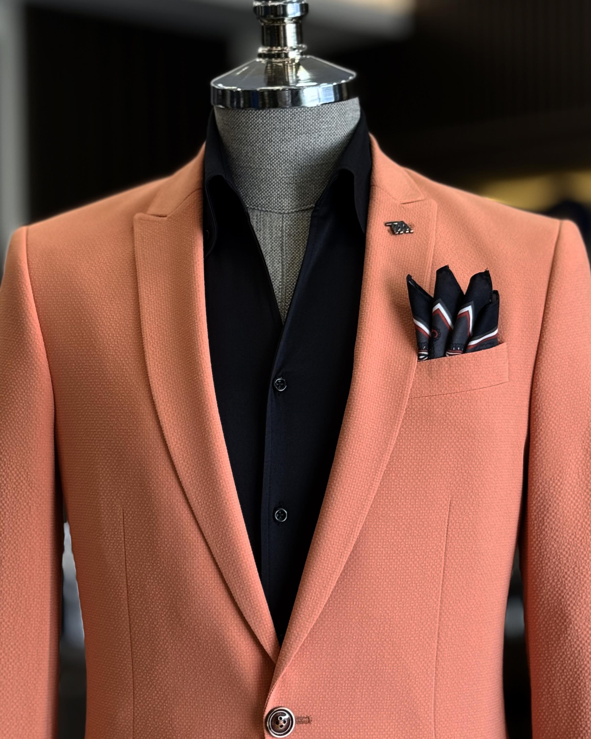Stylish Pink One Button Men’s Prom Men Suits