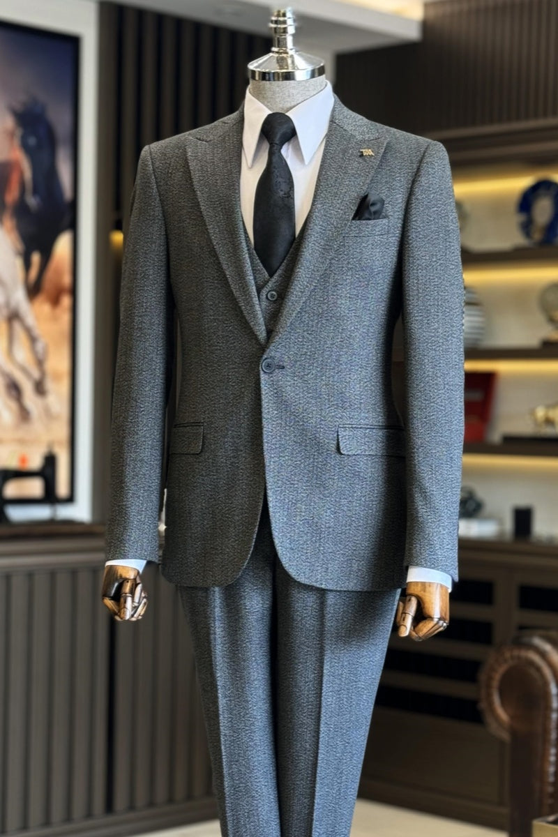 Modern Gray New Arrival Men's Formal Suits With Waistcoat