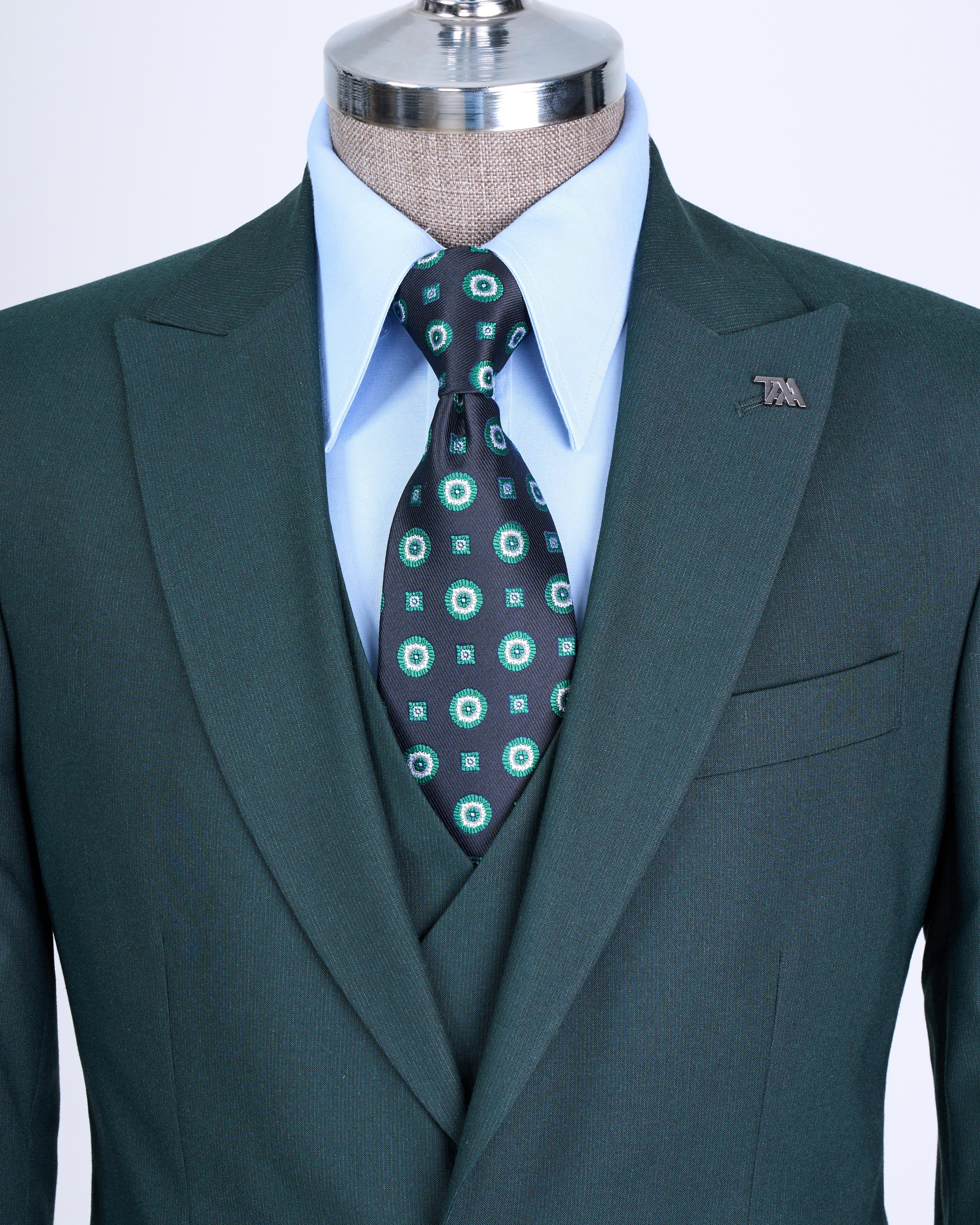 Bespoke Green 3 Pieces Slim Fit Men's Prom Suits