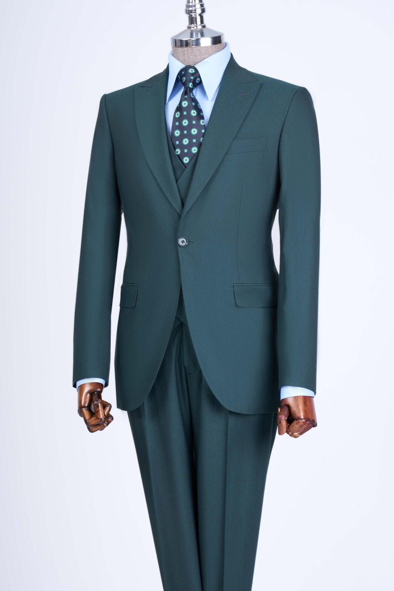 Bespoke Green 3 Pieces Slim Fit Men's Prom Suits