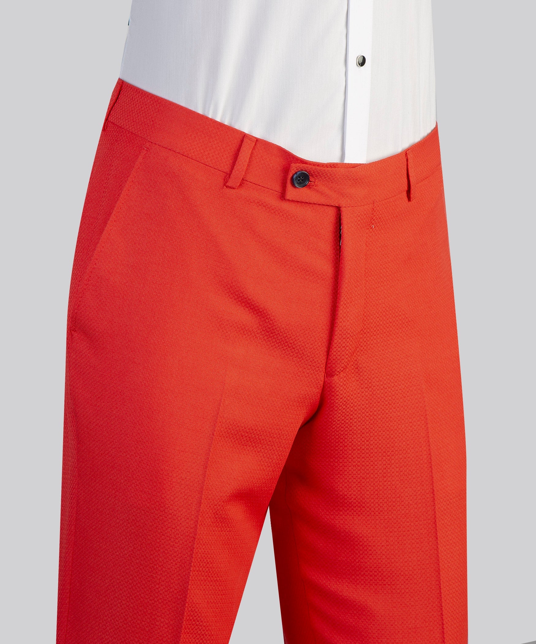 Fancy Orange Red Shawl Lapel Men Prom Suits With Belt