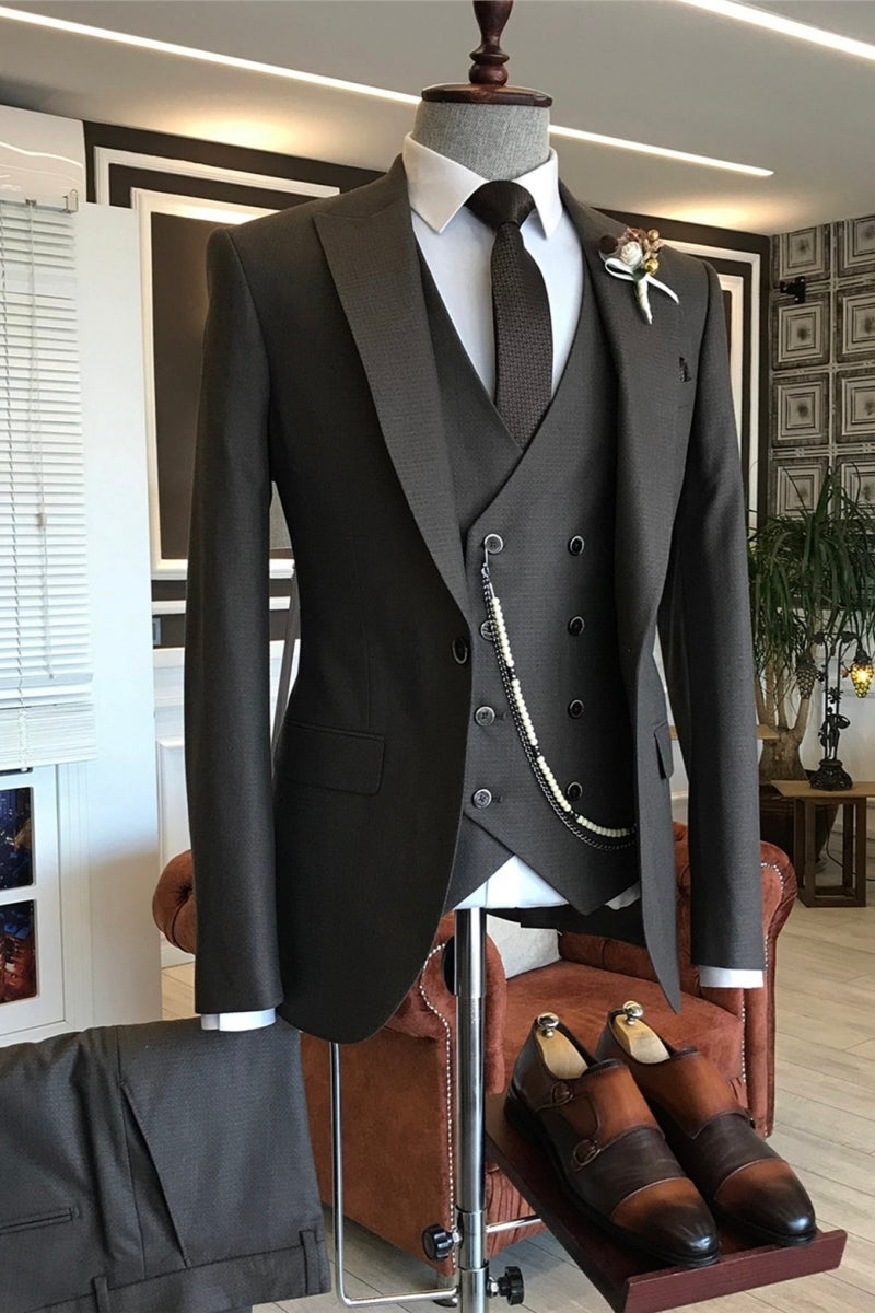 Classic Black 3 piece Business Suit For Men