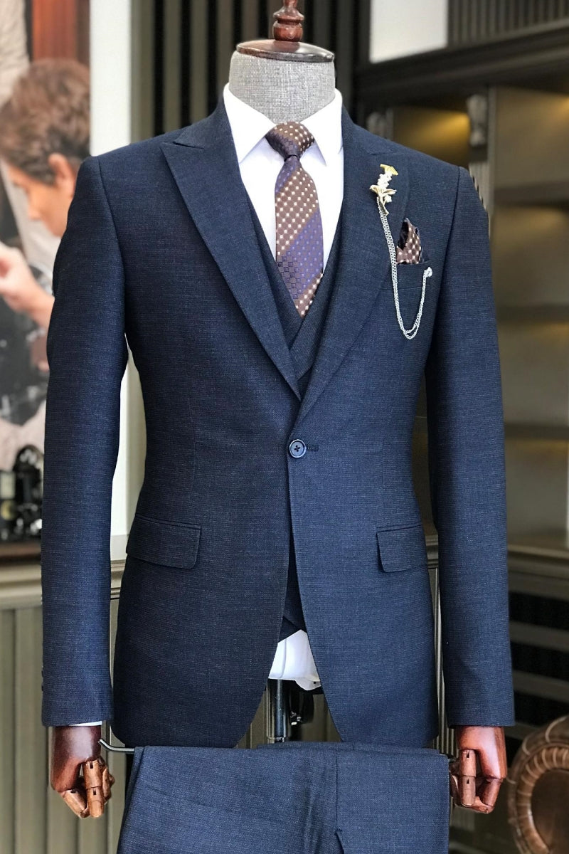 Dark Navy Blue New Arrival Bespoke 3 Pieces Business Suits