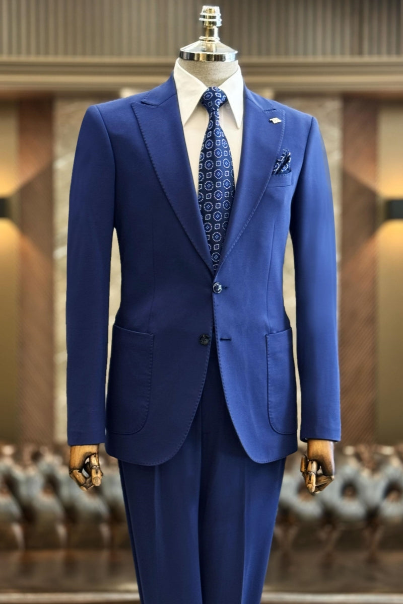 Royal Blue Newest Fancy Business Suits For Men